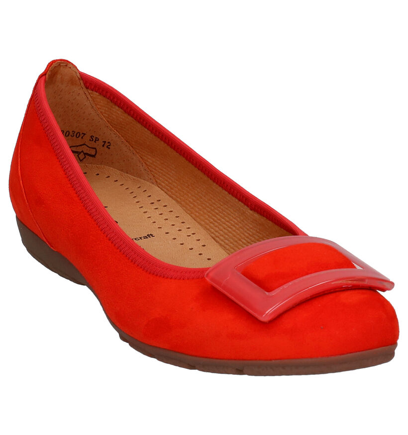 Gabor Hovercraft Ballerines en Rouge en daim (271496)