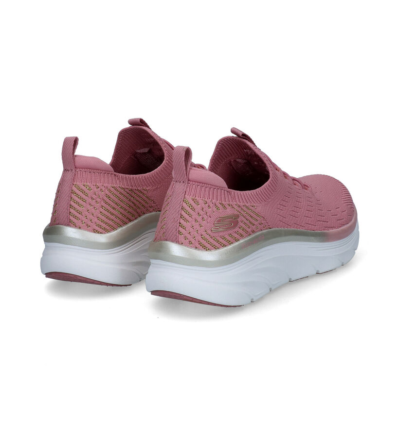 Skechers D'Lux Walker Roze Sneakers in stof (302126)