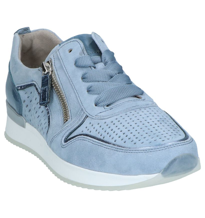 Gabor Chaussures à lacets en Bleu clair en cuir verni (245413)