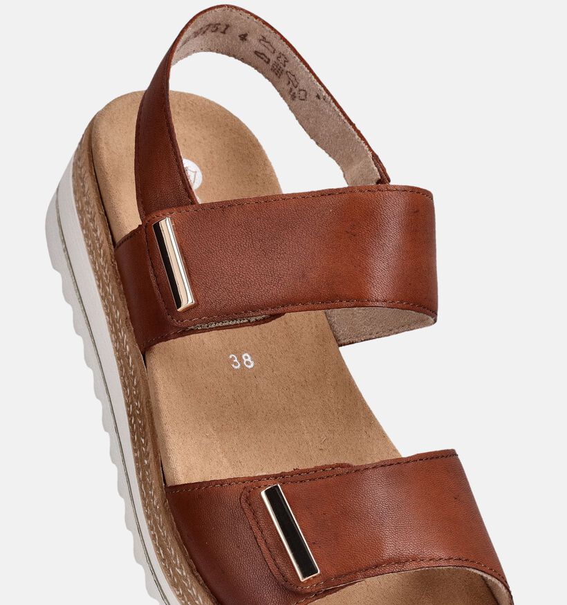 Remonte Cognac Sandalen met sleehak voor dames (370463) - geschikt voor steunzolen