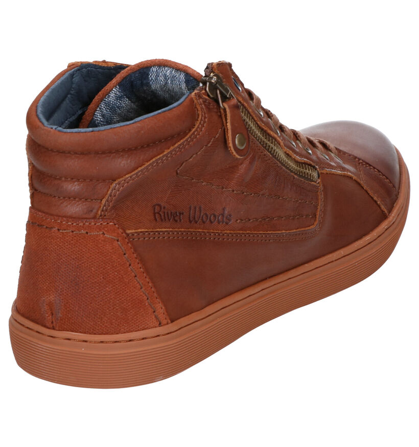 River Woods Rabbi Chaussures hautes en Cognac en cuir (259908)