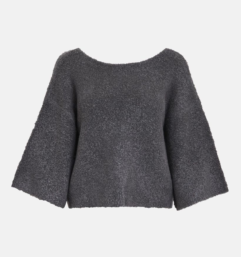 Minus Talima Pull court tricoté en Gris pour femmes (348252)