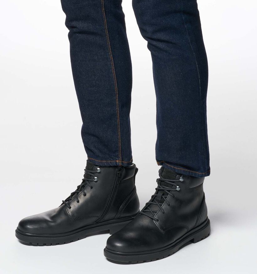 Geox Andalo Zwarte Veterboots voor heren (360098) - geschikt voor steunzolen