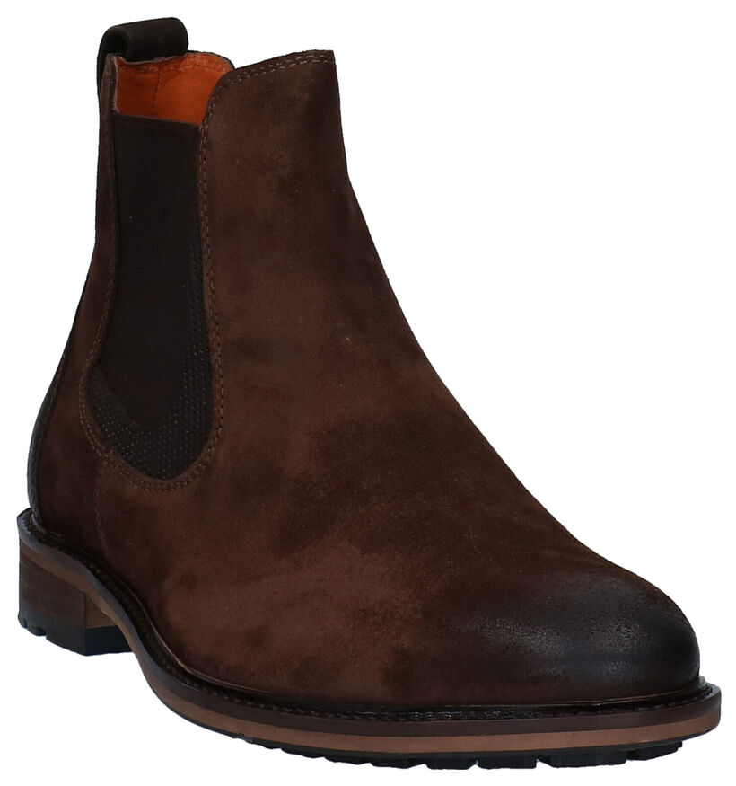 Van Lier Bruine Chelsea Boots in daim (283341)