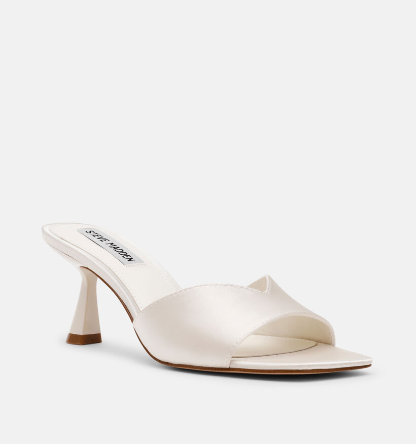 Steve Madden Ivie Ivory Pearl Nu-pieds &agrave; talons en Blanc pour femmes (379921)