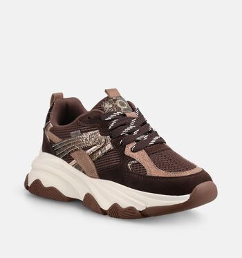 Poelman Posh by Poelman Low Sneakers Zwart/Beige/Bruin