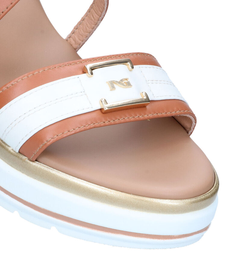 NeroGiardini Cognac Sandalen met Sleehak voor dames (322708)