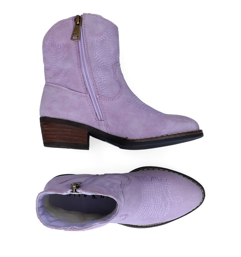 Milo & Mila Santiags en Violet pour filles (306017)