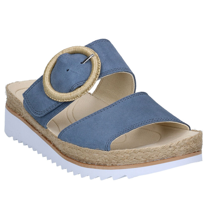 Gabor Best Fitting Mules en Bleu en daim (288061)