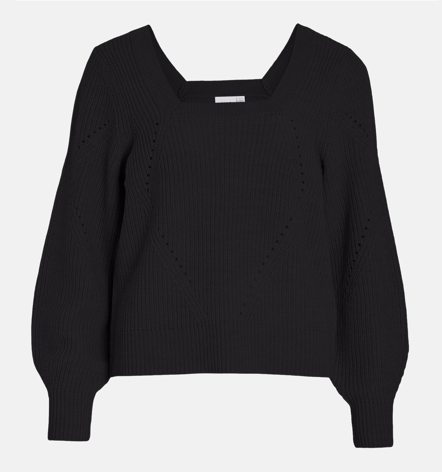 Vila OA Square Neck Zwarte Trui Dames Truien Online op TORFS.BE