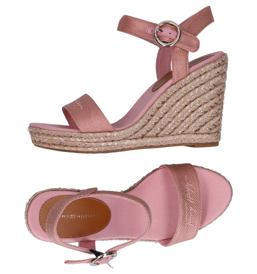 Tommy Hilfiger Signature Ecru Sandalen in stof (285447)