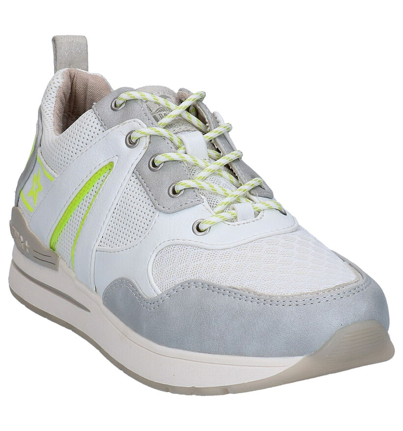 Mustang Witte Veterschoenen in kunstleer (271192)