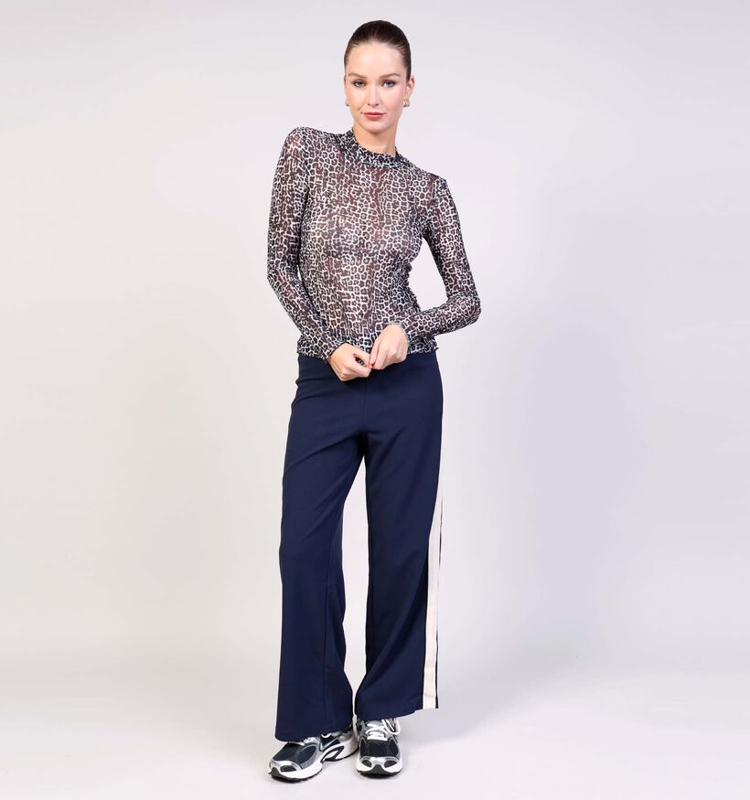Pieces Jeshi Mesh Longsleeves en Marron pour femmes (362256)