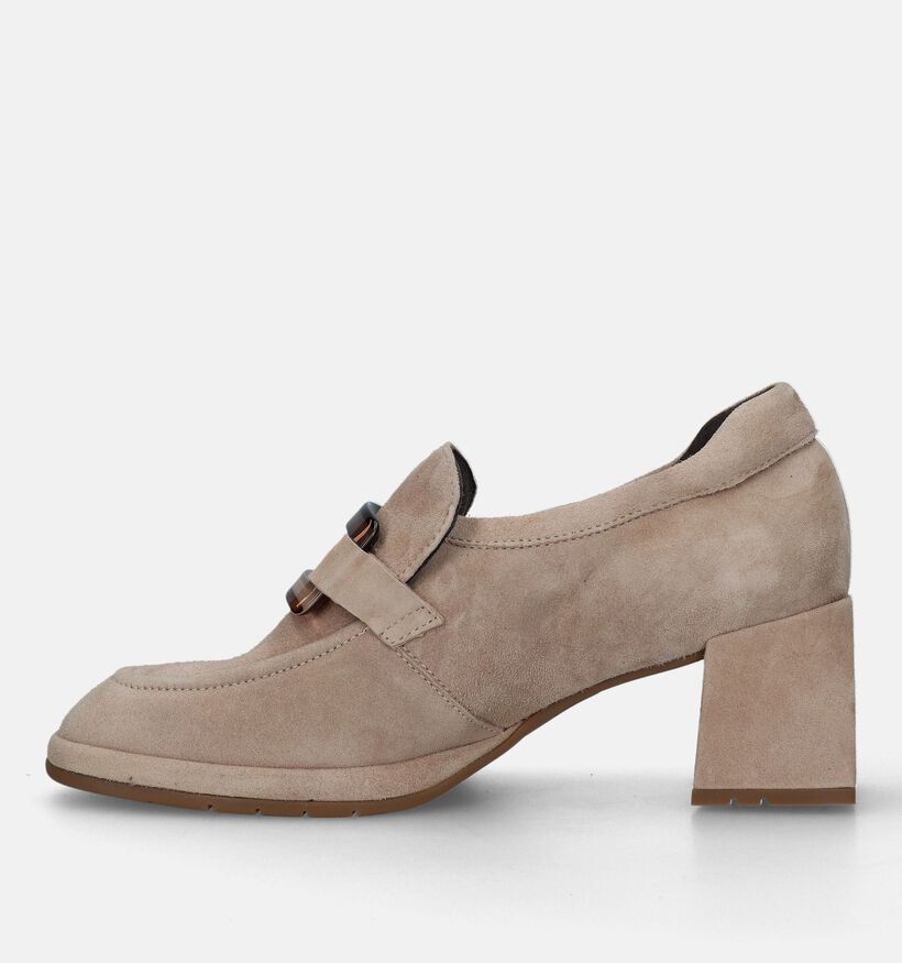 Softwaves Beige Mocassins met hak voor dames (332662) - geschikt voor steunzolen