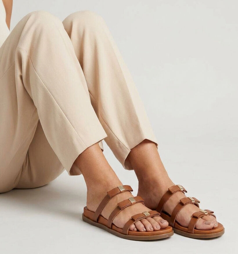 Laurent David Cognac Slippers voor dames (373553)