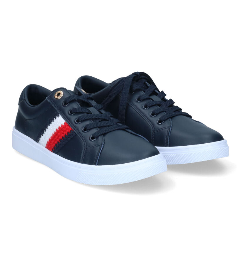 Tommy Hilfiger Corporate Cupsole Blauwe Veterschoenen voor dames (303967) - geschikt voor steunzolen