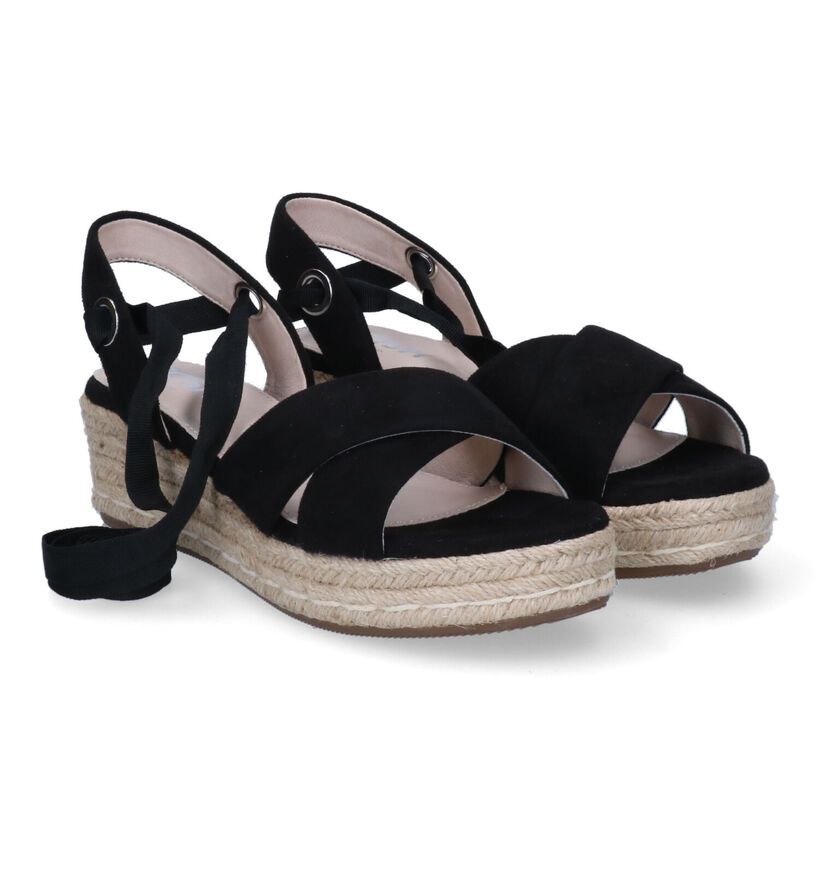 Posh by Poelman Zwarte Sandalen in stof (303353)