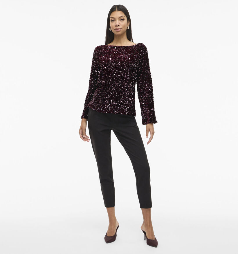 Vila Faith Bordeaux Blouse met Sequins Vila Faith Bordeaux Blouse met Sequins voor dames (365598)