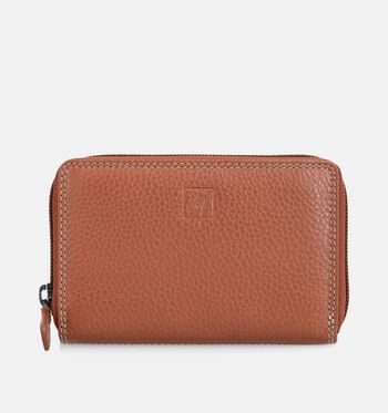 Label M Portemonnees Zwart/Cognac/Bruin/Rood