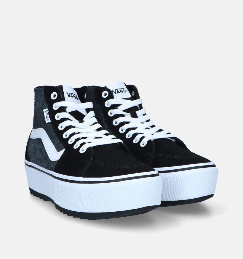 Vans Filmore Hi Tapered Platform Baskets de skate en Noir pour femmes (333943)