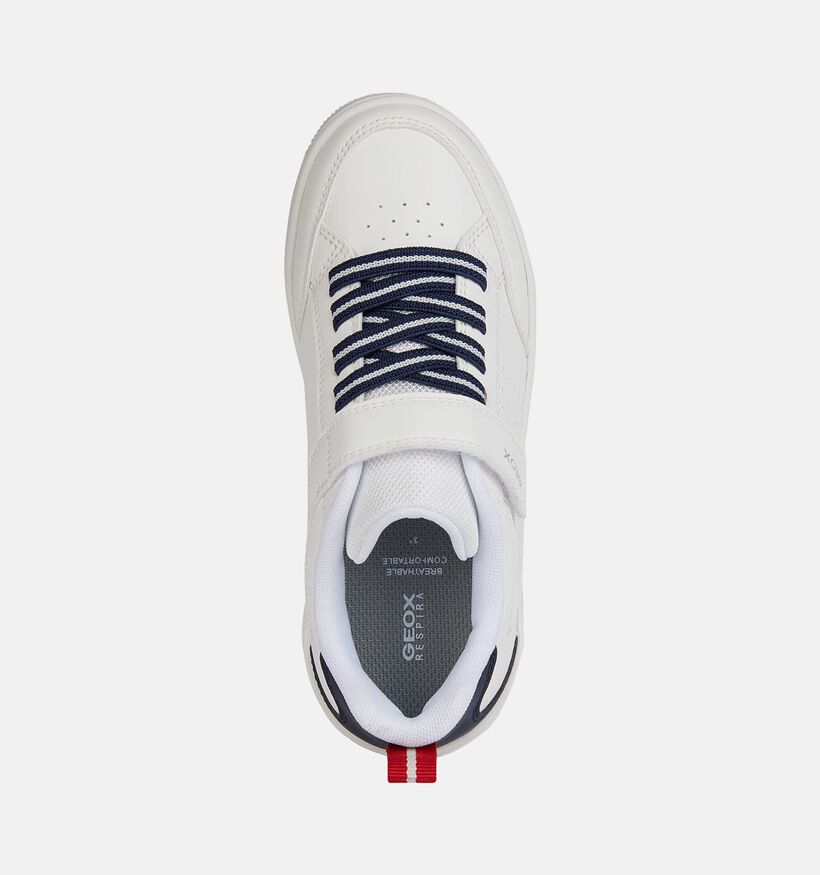 Geox Washiba Chaussures à scratch en Blanc pour garçons (351642) - pour semelles orthopédiques