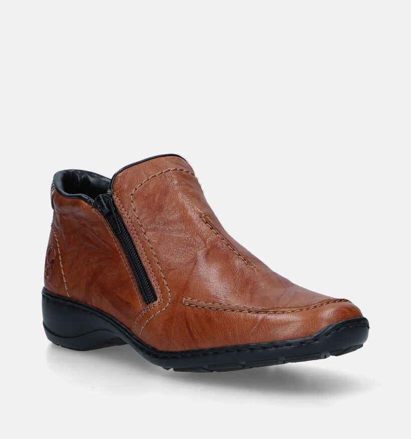 Rieker Bottines plates en Cognac pour femmes (347435)
