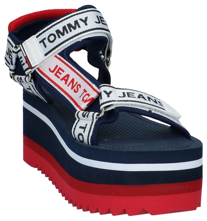 Tommy Jeans Sandales à talons en Bleu foncé en textile (221463)