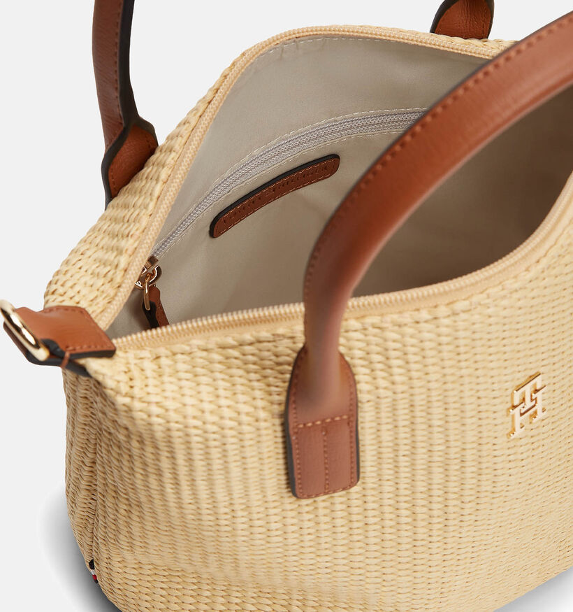 Tommy Hilfiger Popette Mini Raffia Lichtbeige/Bruine Handtas voor dames (369309)