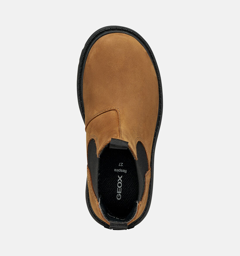 Geox Shaylax Bottines Chelsea en Cognac pour gar&ccedil;ons (376227) - pour semelles orthop&eacute;diques