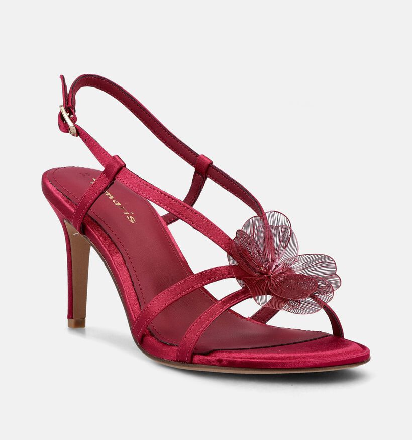 Tamaris Flower Sandales &agrave; talons en Fuchsia pour femmes (373621)