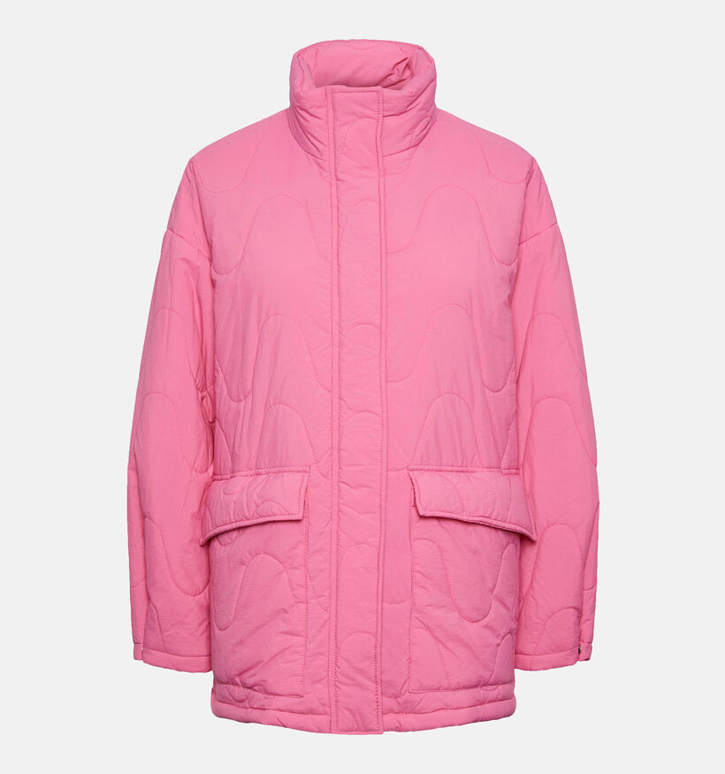 Pieces Fiona Wave Quilt Manteau en Rose pour femmes (334064)