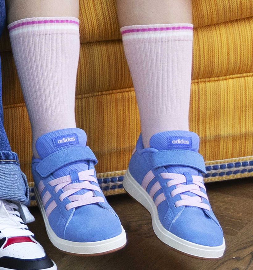 adidas Grand Court 00s Blauwe/Roze Sneakers voor meisjes (365401) - geschikt voor steunzolen