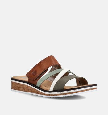 Rieker Slippers Beige/Groen