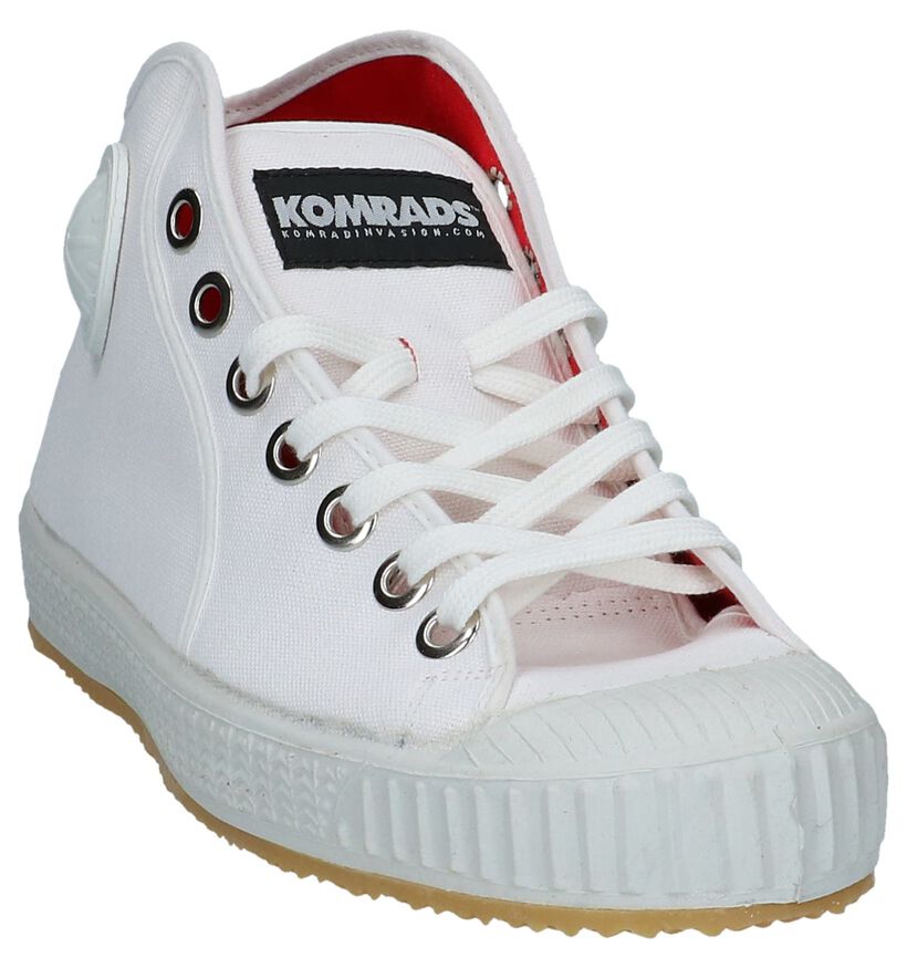 Komrads Partizan Zwart/Witte Sneakers in stof (232546)
