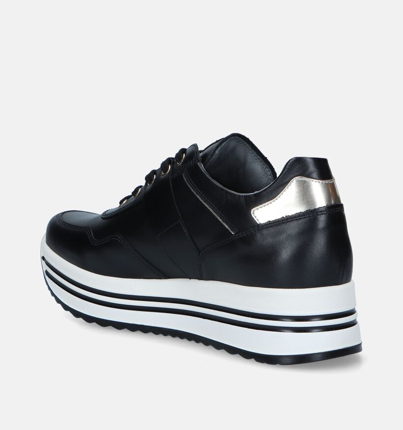 NeroGiardini Zwarte Sneakers met plateauzool voor dames (345553) - geschikt voor steunzolen