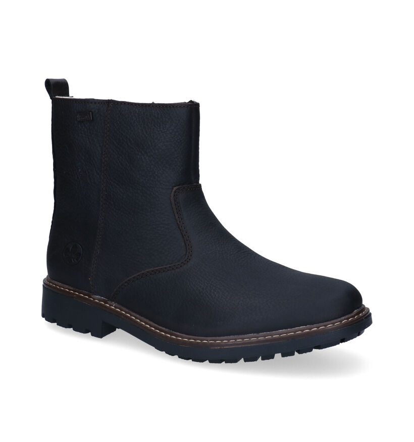 Rieker Boots à fermeture éclair en Brun foncé en cuir (297929)