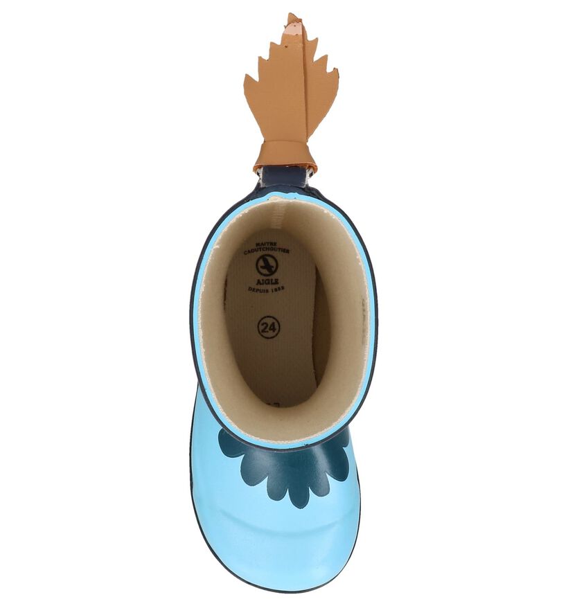 Aigle Woody Pop Fun Blauwe Regenlaarzen in rubber (236011)