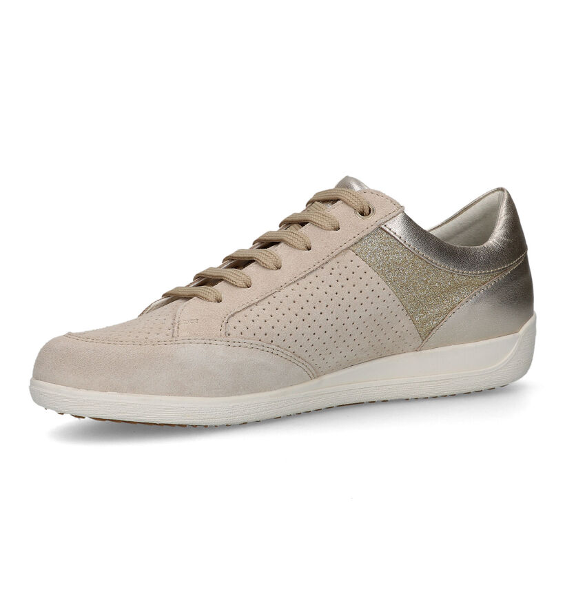 Geox Myria Taupe Sneakers voor dames (326656) - geschikt voor steunzolen