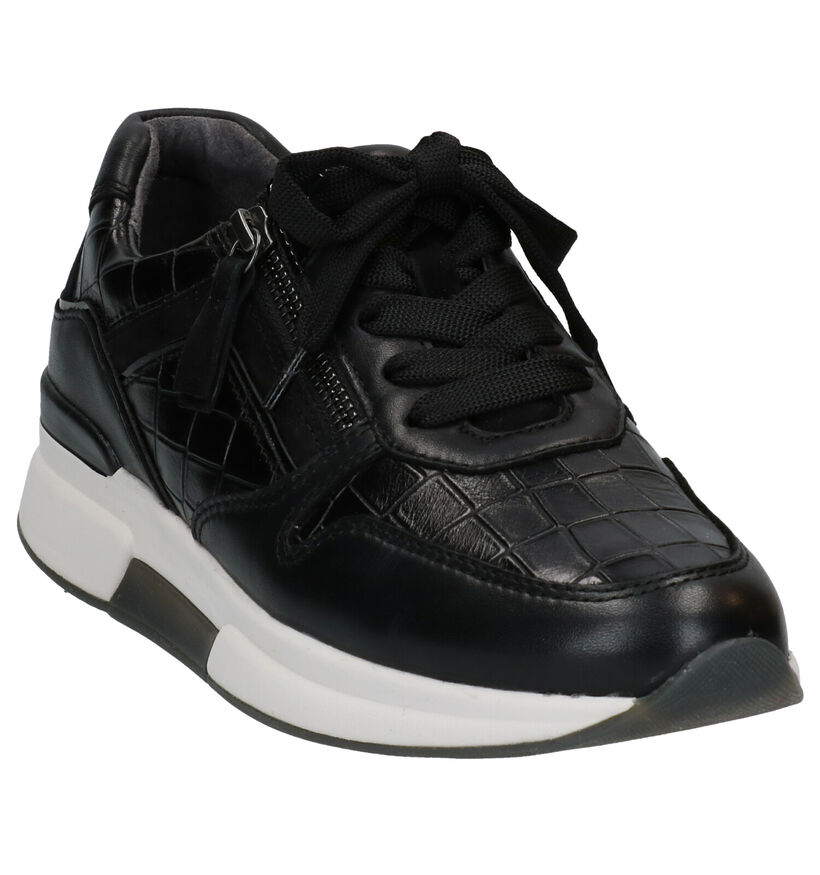 Gabor Rollingsoft Zwarte Veterschoenen in leer (282347)