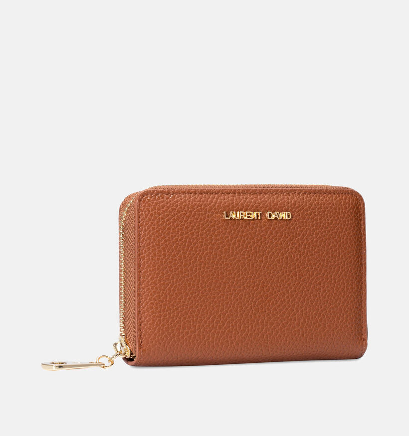 Laurent David Porte-monnaie zippé en Noir Laurent David Porte-monnaie zippé en Cognac pour femmes (365169)