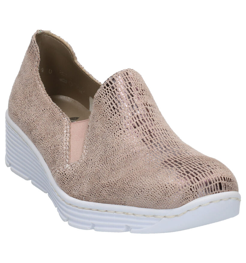 Rieker Chaussures slip-on en Or rose en textile (271869)