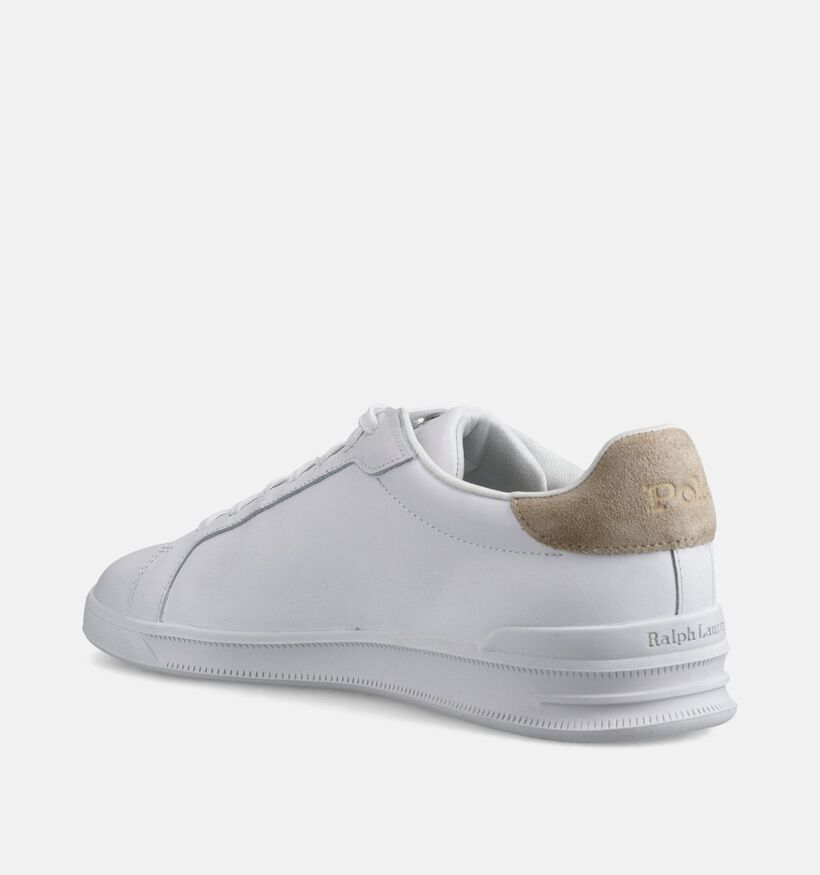 Polo Ralph Lauren Court II Witte Veterschoenen voor heren (366447) - geschikt voor steunzolen