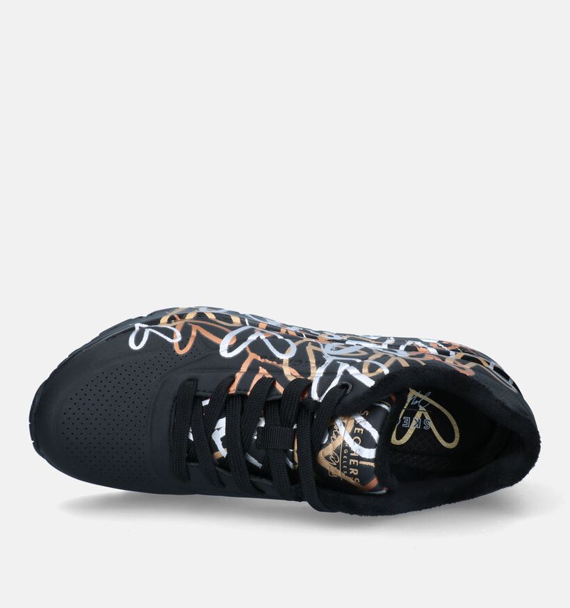 Skechers Uno Metallic Zwarte Sneakers voor dames (328048)