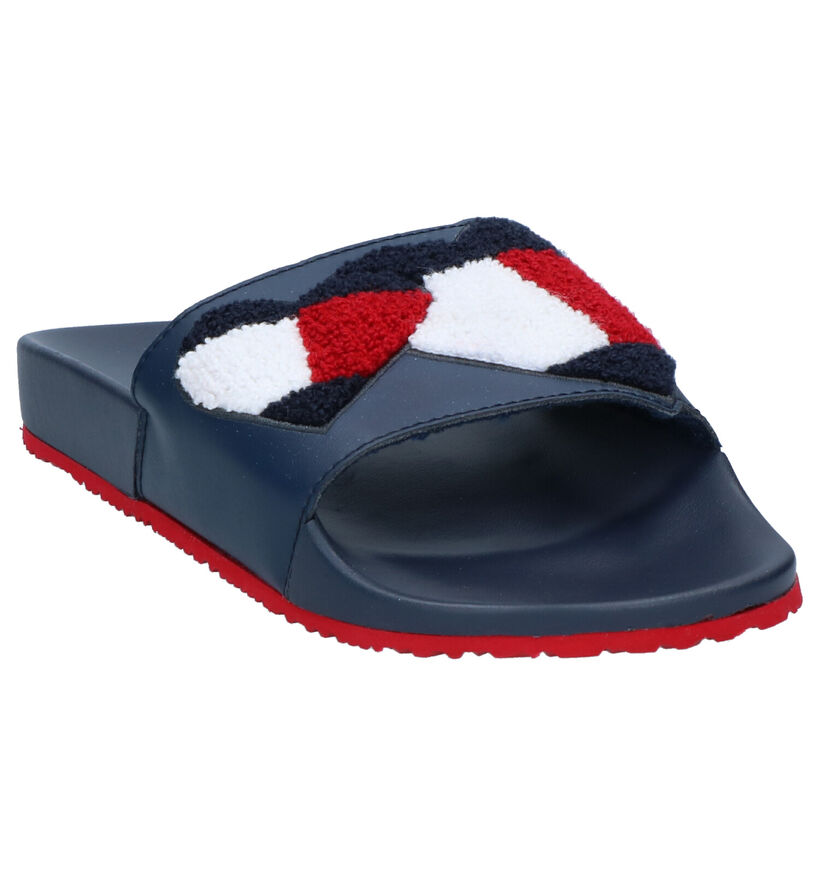 Tommy Hilfiger Valentines Slide Blauwe Badslippers in kunstleer (264942)