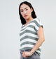 Vero Moda Wide Stripe T-shirt en Vert pour femmes (345597)