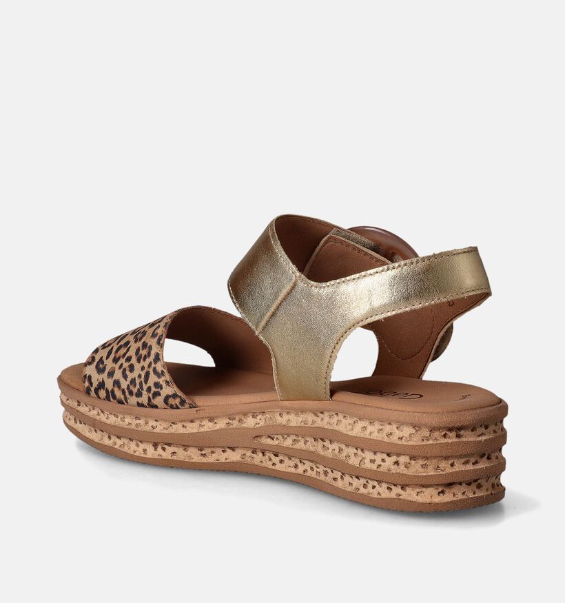 Gabor Best Fitting Gouden Sandalen met sleehak voor dames (355078)