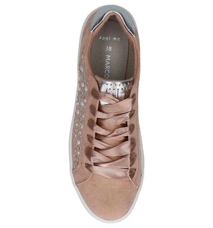 Roze Lage Geklede Sneakers Marco Tozzi in stof (214444)