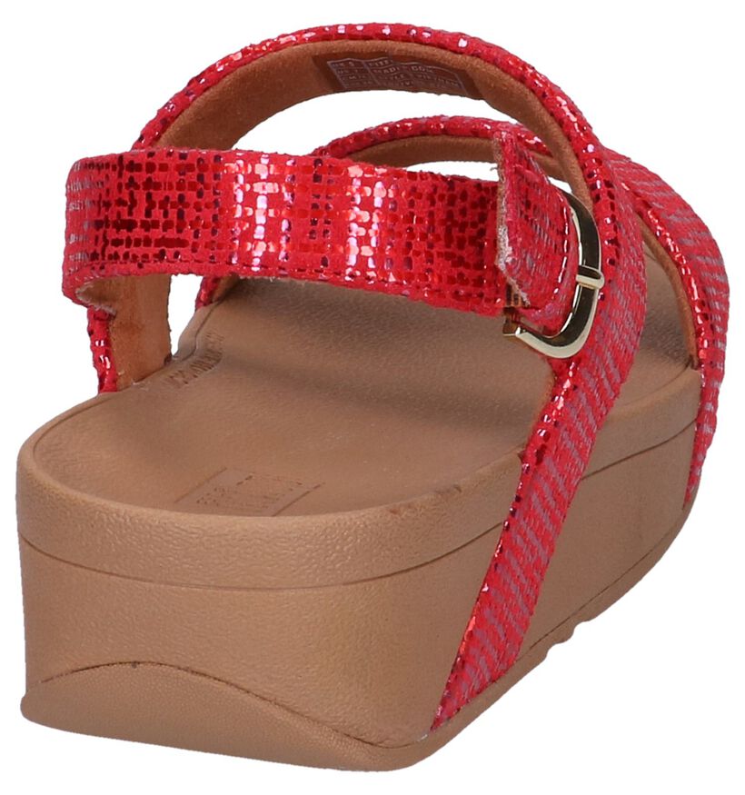 FitFlop Sandales compensées en Rouge foncé en daim (240171)