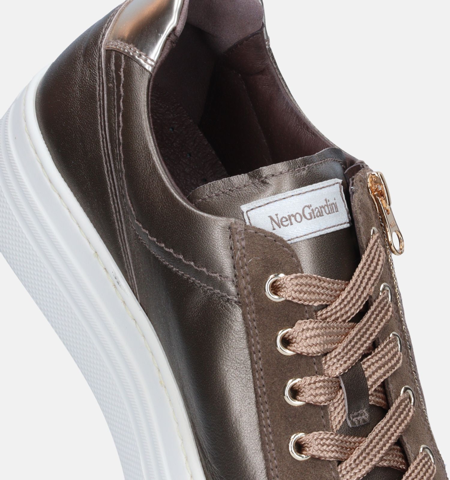 NeroGiardini Bronze Sneakers met plateauzool Dames Sneakers Online op TORFS.BE