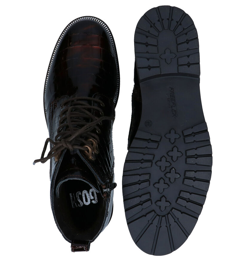 Gosh Bottines à lacets en Brun foncé en verni (278723)
